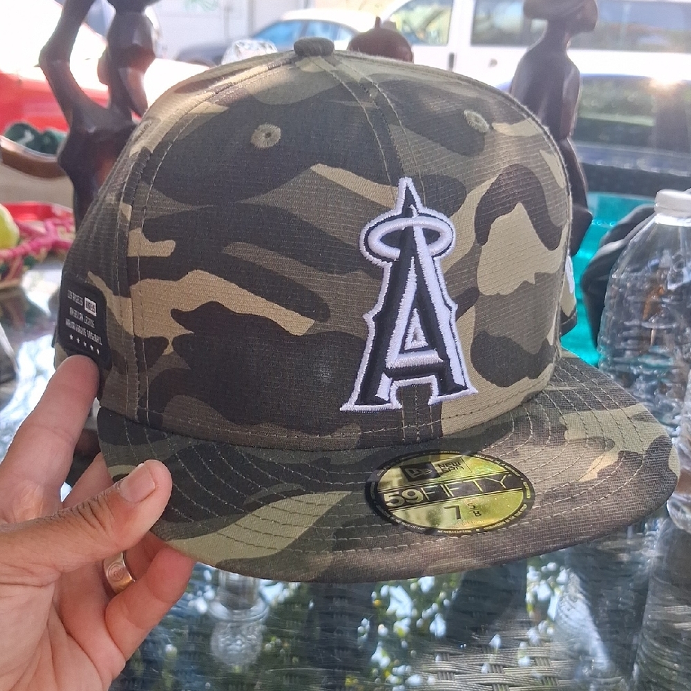 New Era Green & Brown Camo Los Angeles Angels Fitted Hat